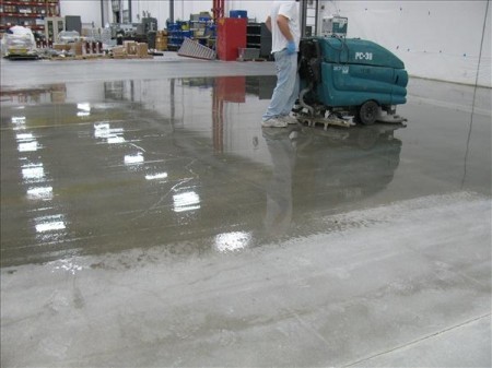Concrete floor polishing
